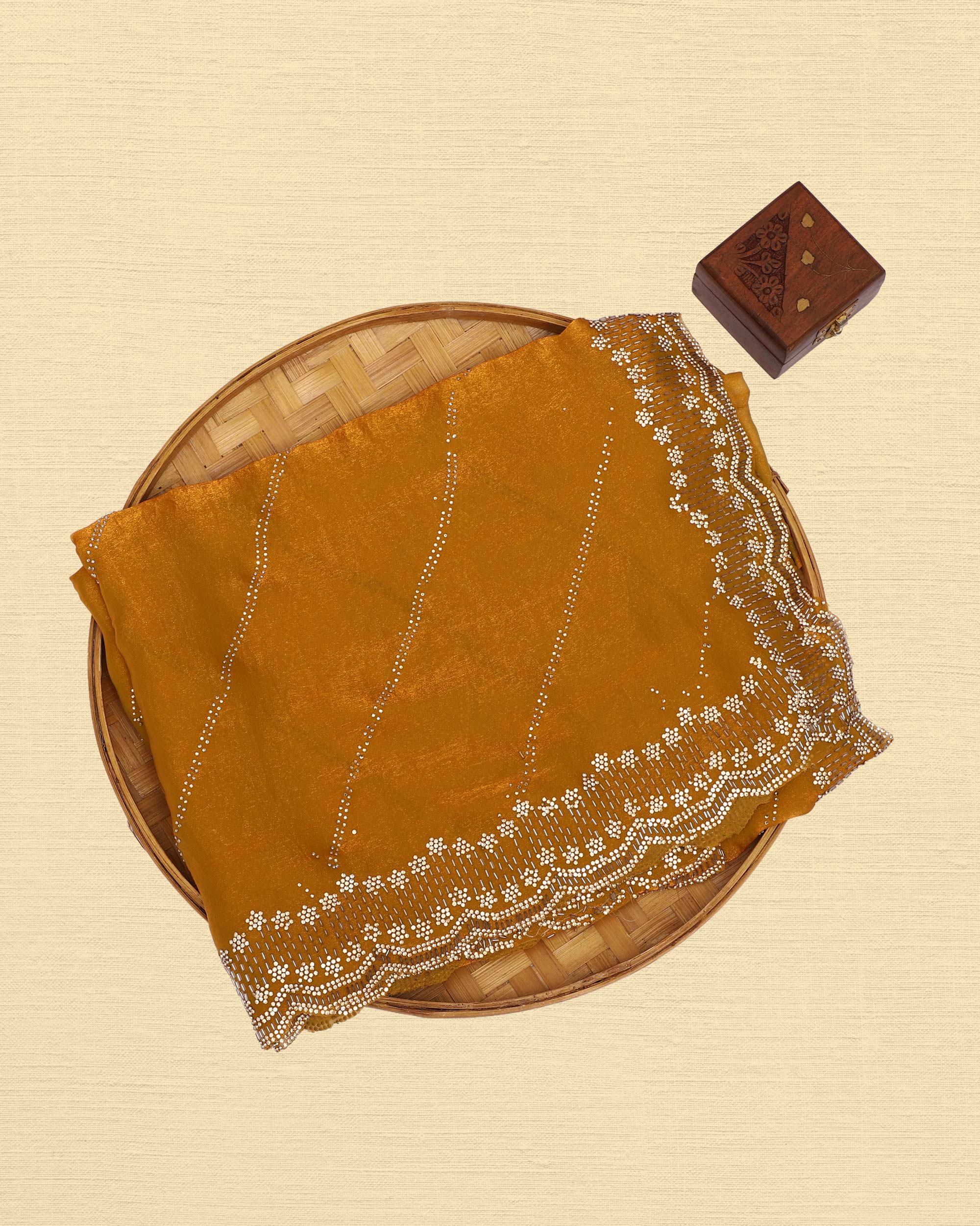 Fendy Saree With Jarkan Stone Work