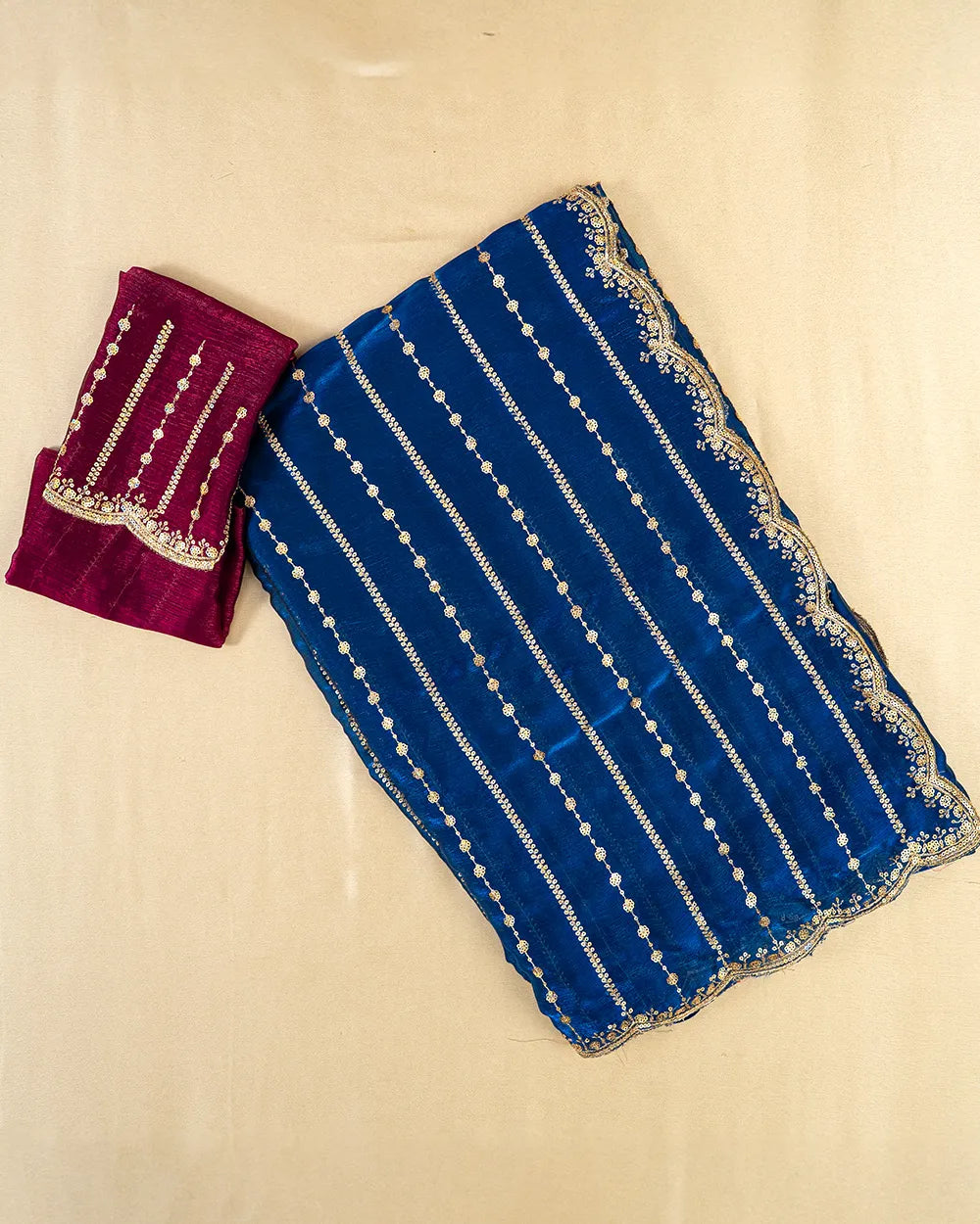 SC6327 - FENDY SAREE WITH SEQUENCE WORK