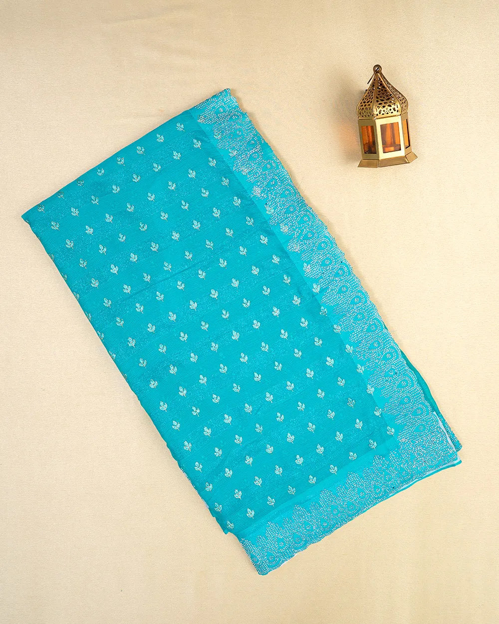 SC6497 - CHIFFON SAREE WITH SILVER ZARI LINES