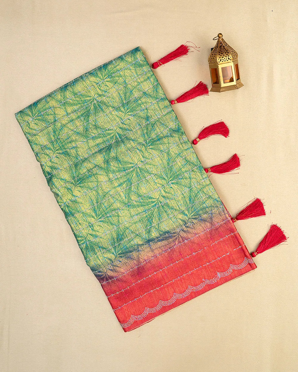 SC6620 - SATIN MULTI STONE SAREE