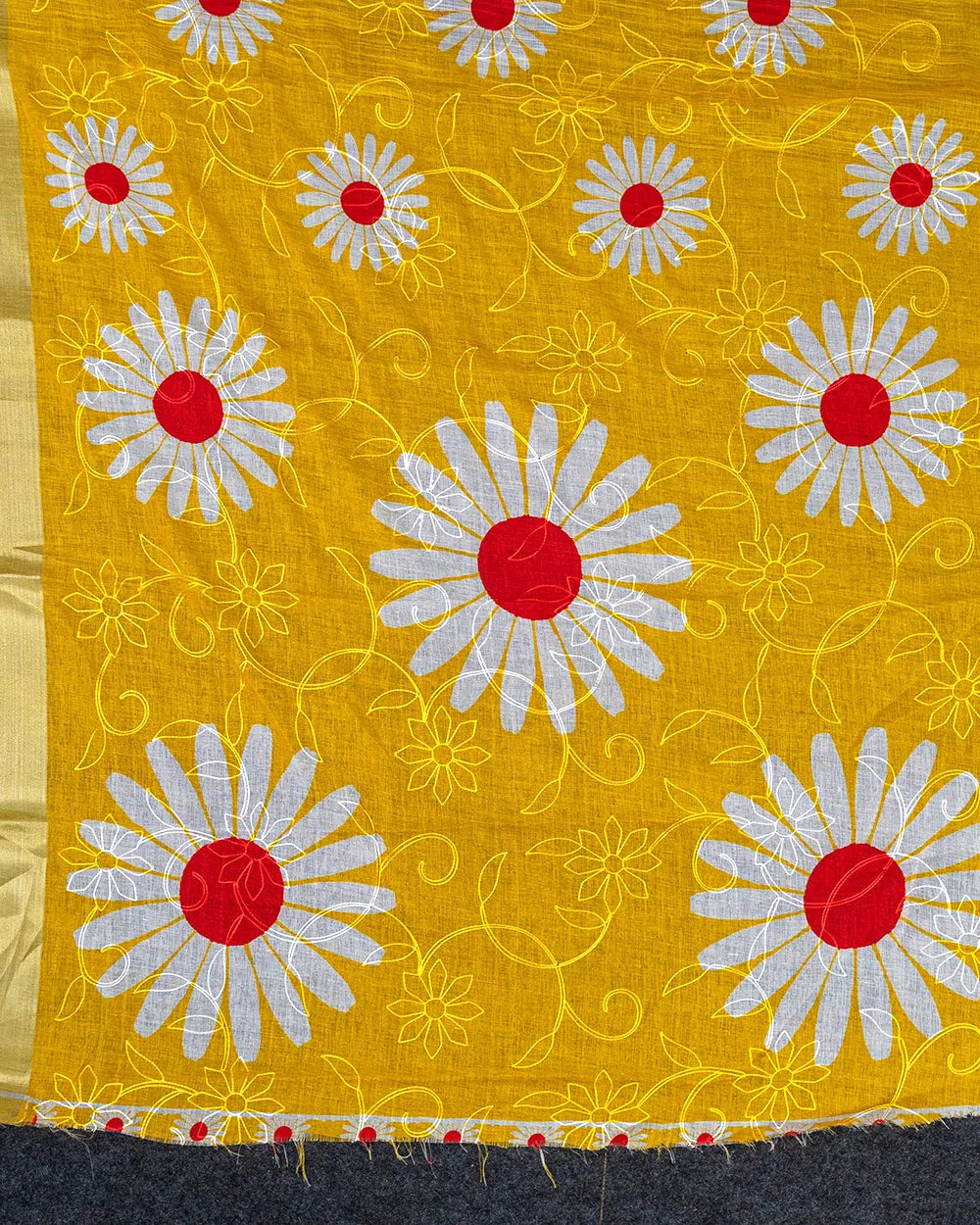 SC6183(2) - LINEN EMBROIDERY SAREE