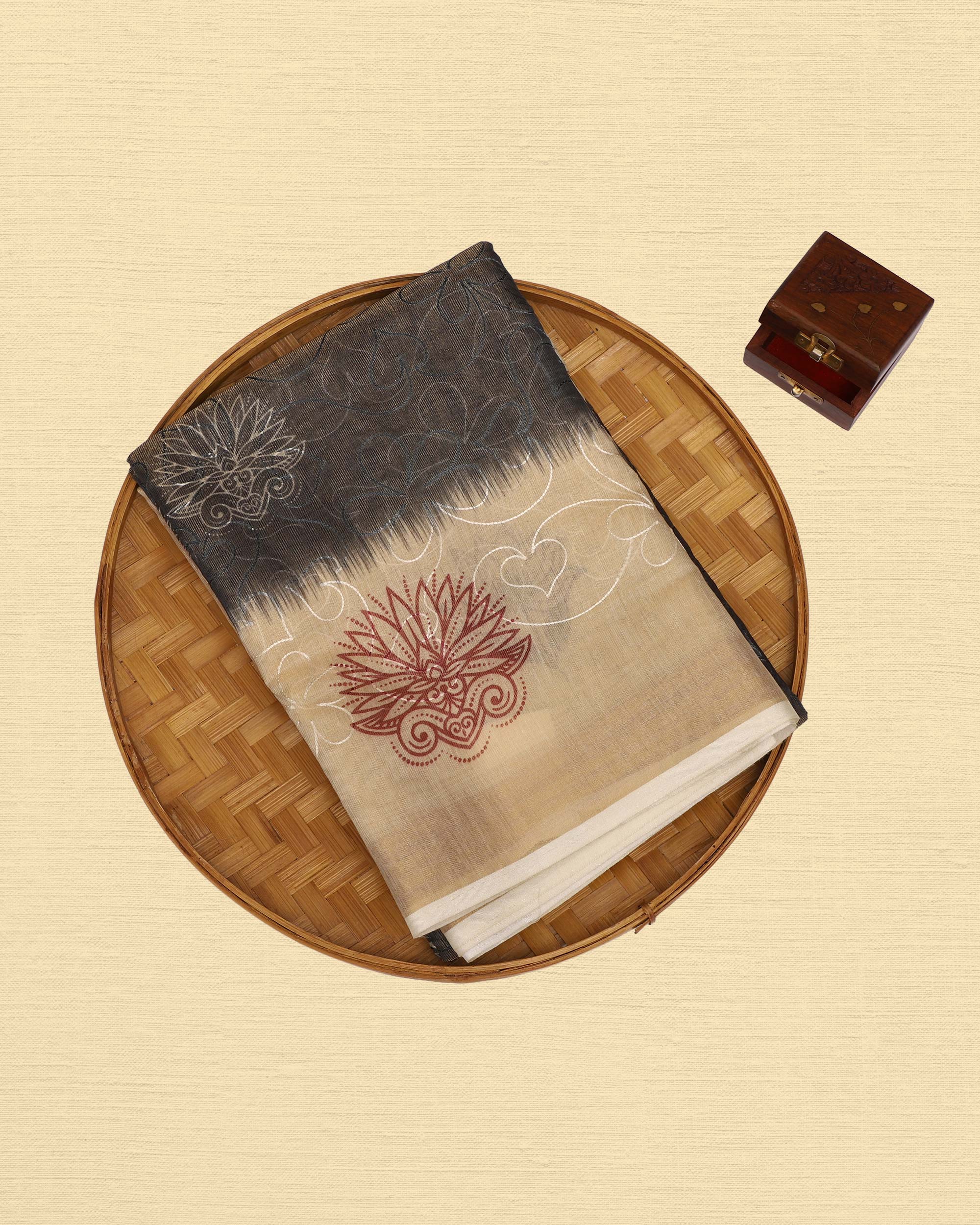 Tissue Embroidery Saree