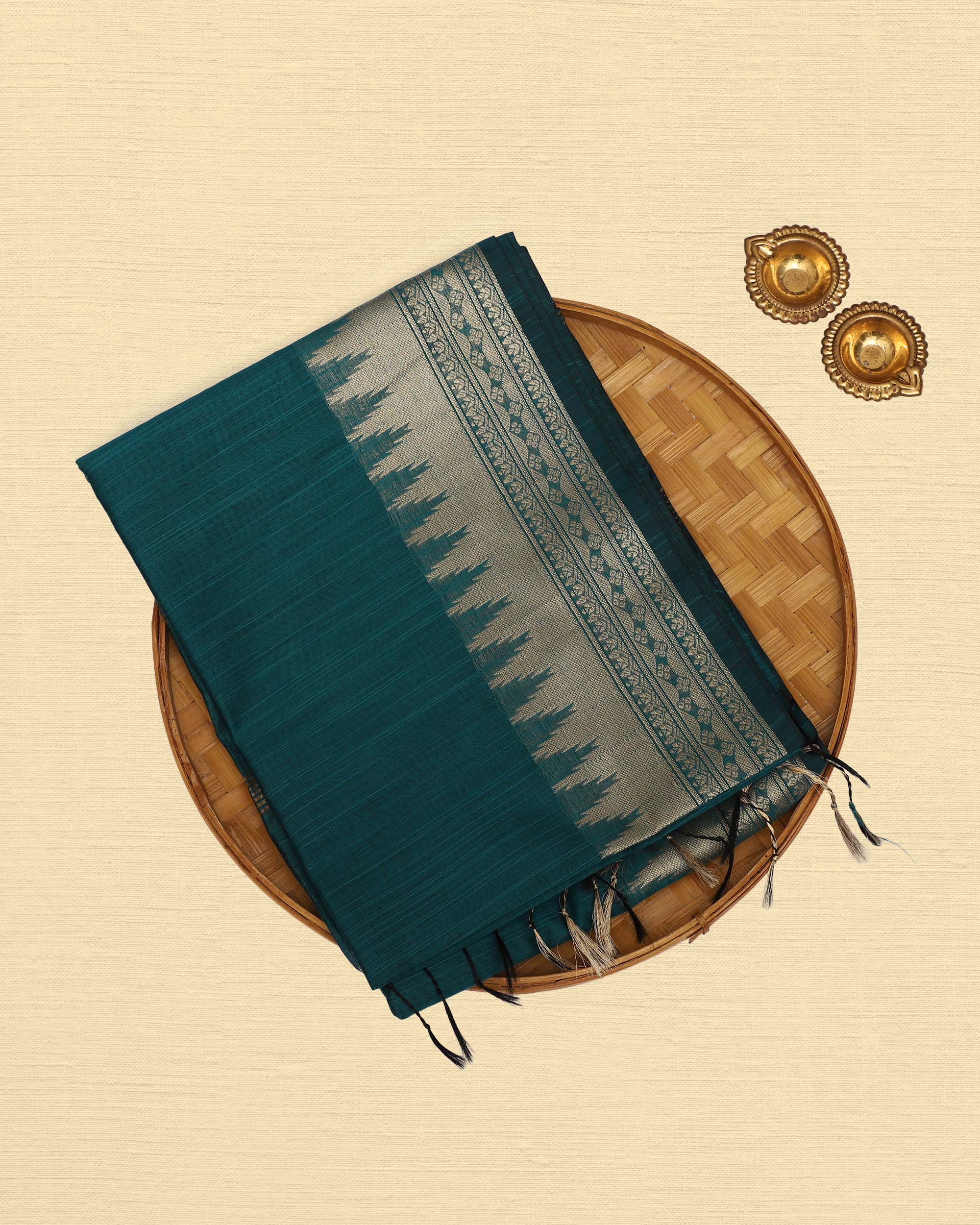 Tussar Cotton Saree With Tower Border