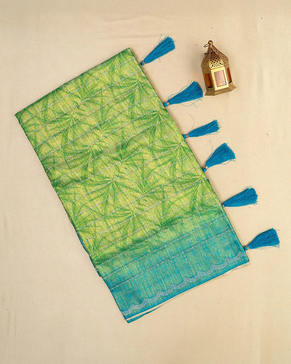 SC6620 - SATIN MULTI STONE SAREE