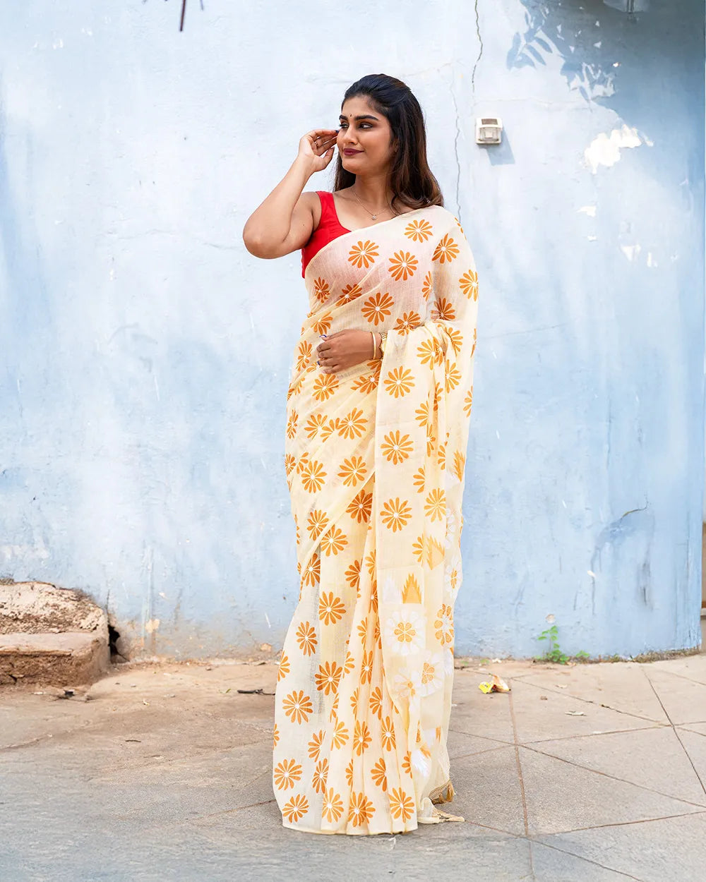 SC6288 - LINEN COTTON SAREE