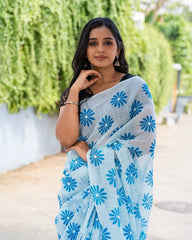 SC6288 - LINEN COTTON SAREE