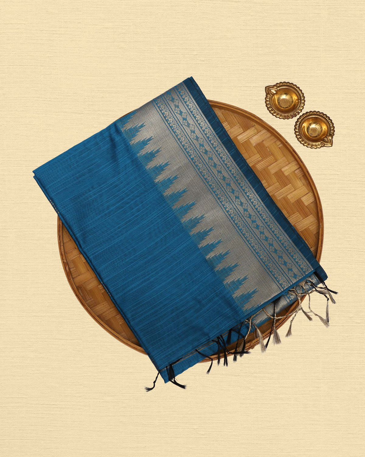 Tussar Cotton Saree With Tower Border