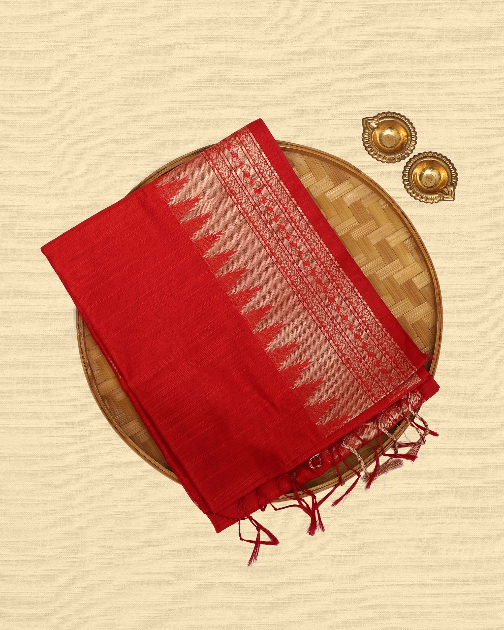 Tussar Cotton Saree With Tower Border