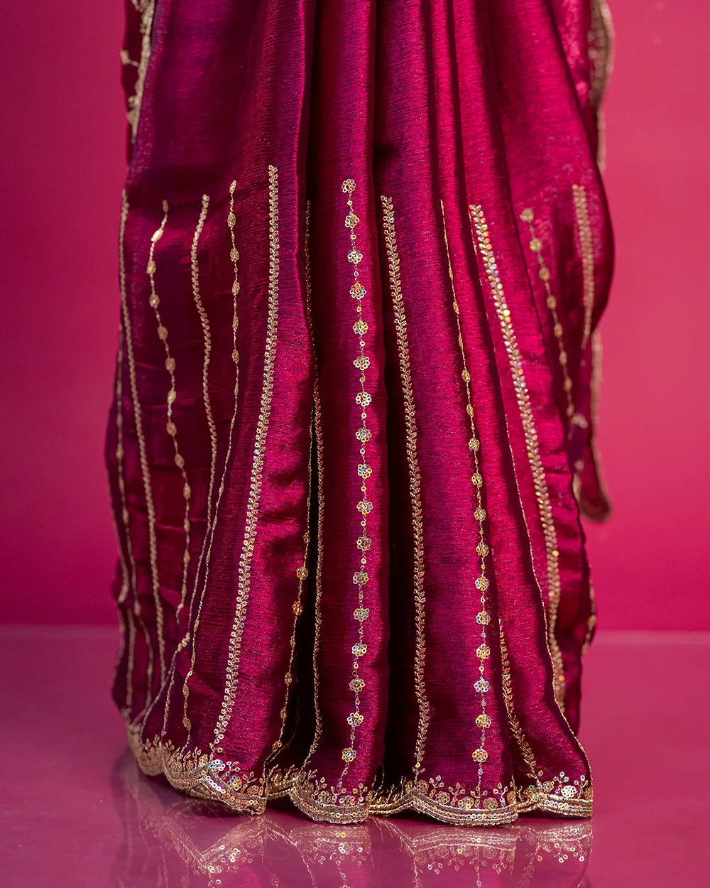 SC6327 - FENDY SAREE WITH SEQUENCE WORK