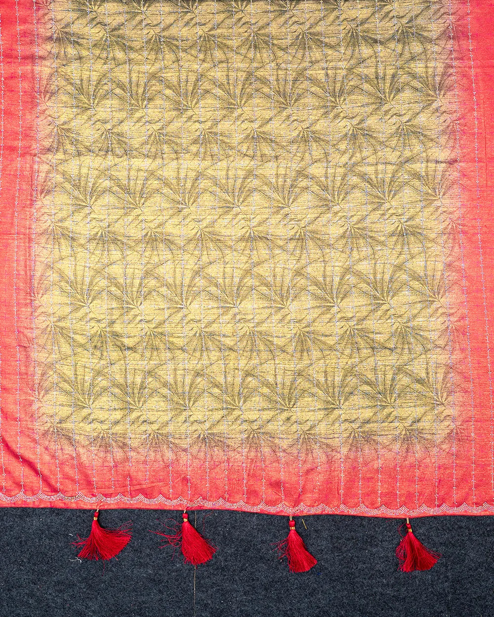 SC6620 - SATIN MULTI STONE SAREE