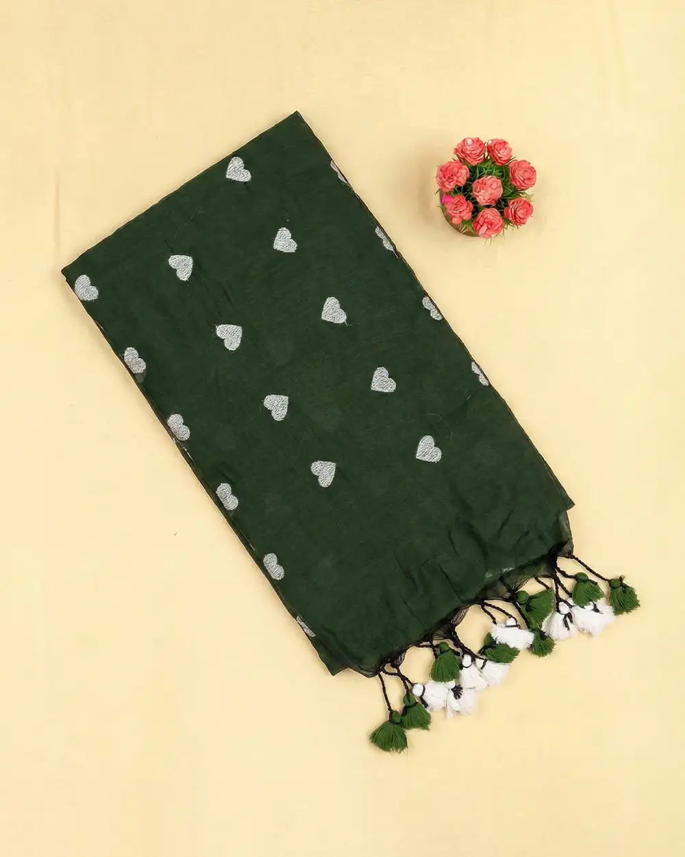 SC8982 - MUL MUL LOVE EMBROIDERY COTTON SAREE