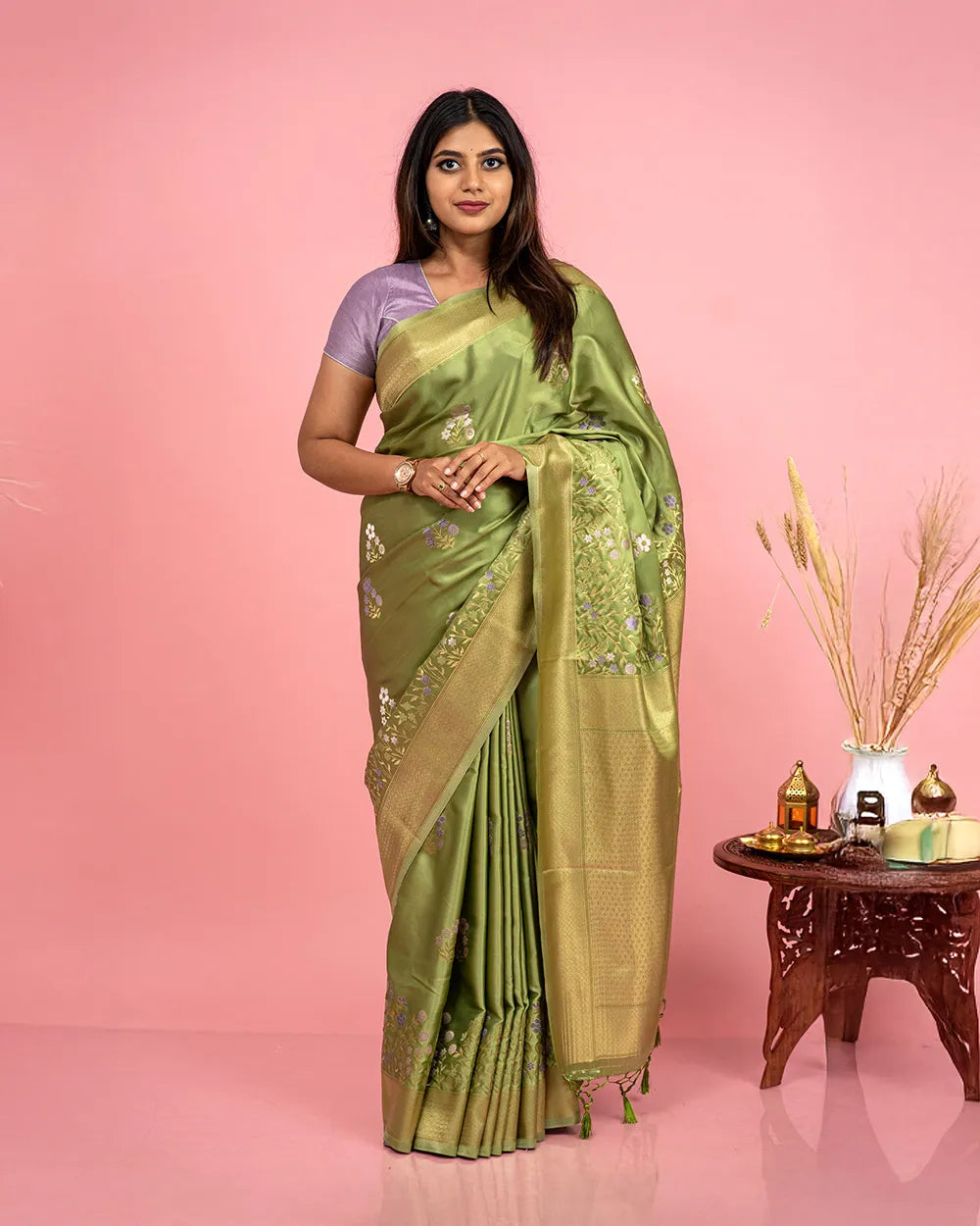 SC5665 - SATIN SAREE MEENA BUTTA