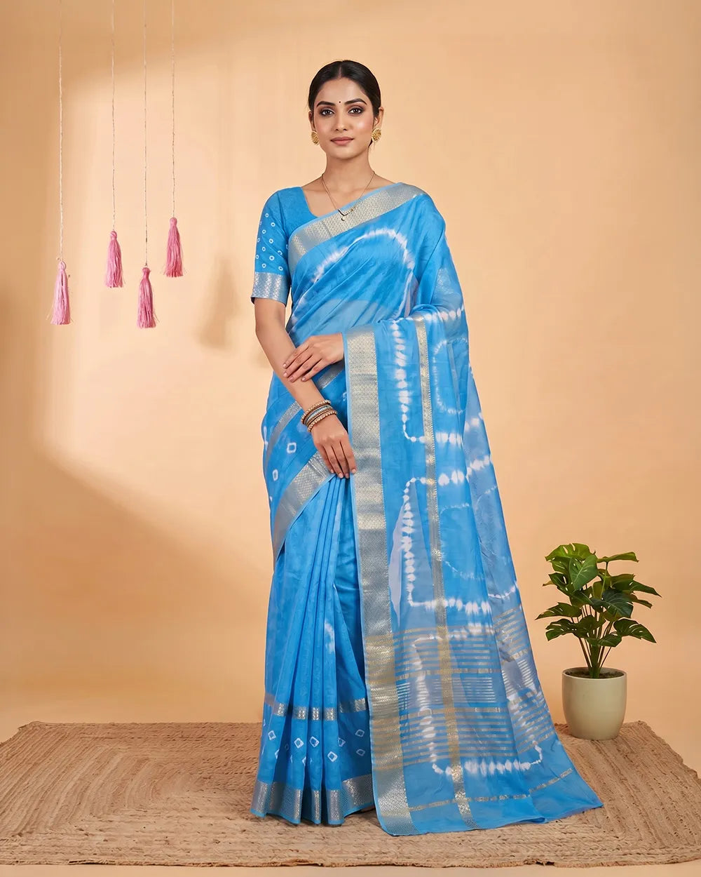 SC8801 - SUNGUDI SAREE WITH SHIBORI PRINT