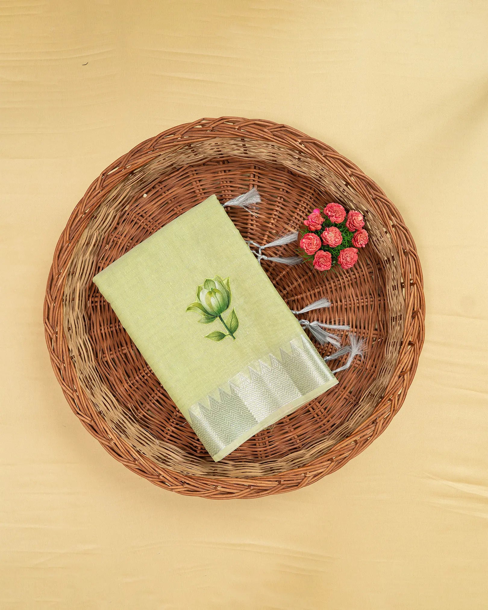 SC4886 - Linen saree with sticker print