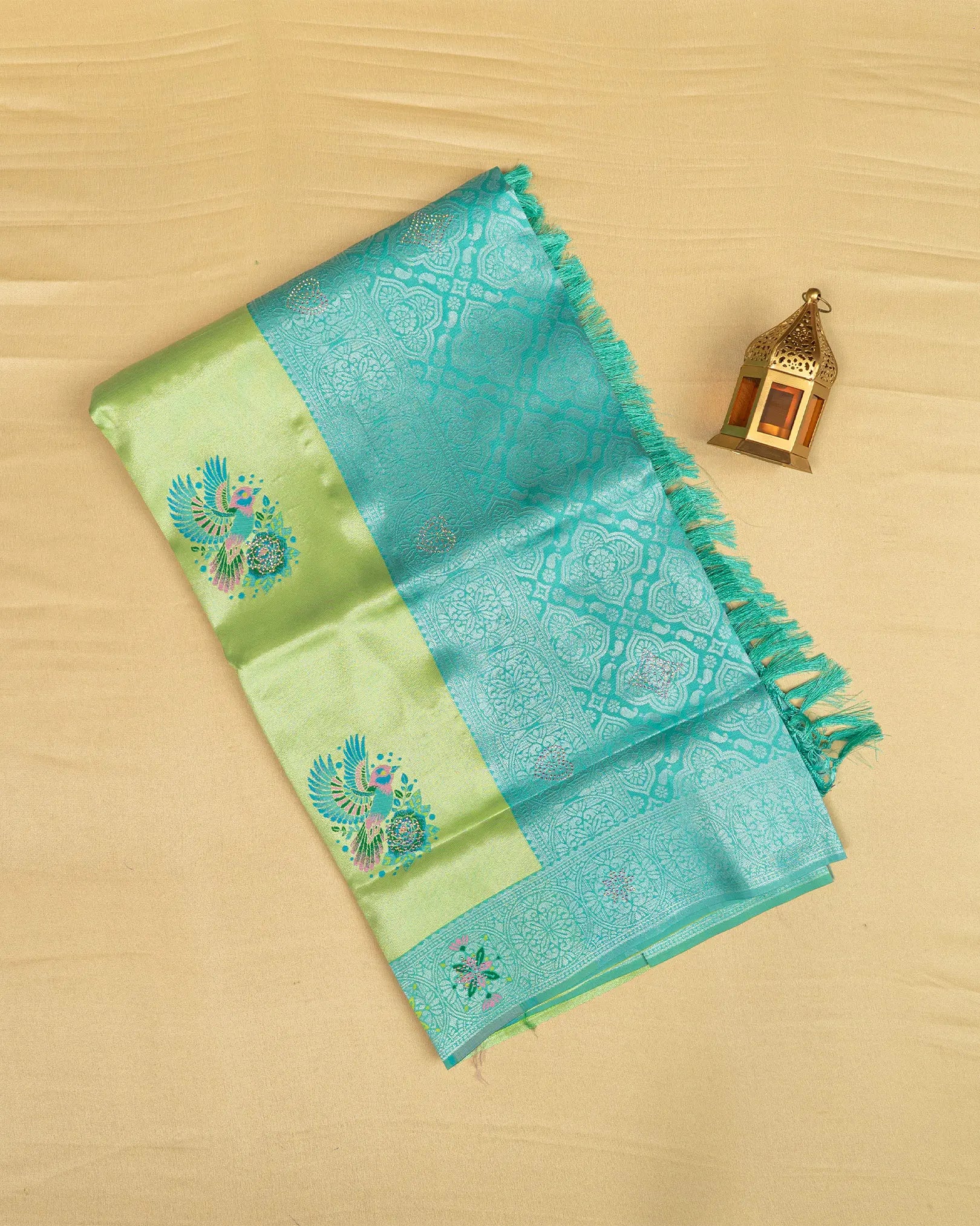 SC4879 - Tissue saree with multi colour stone