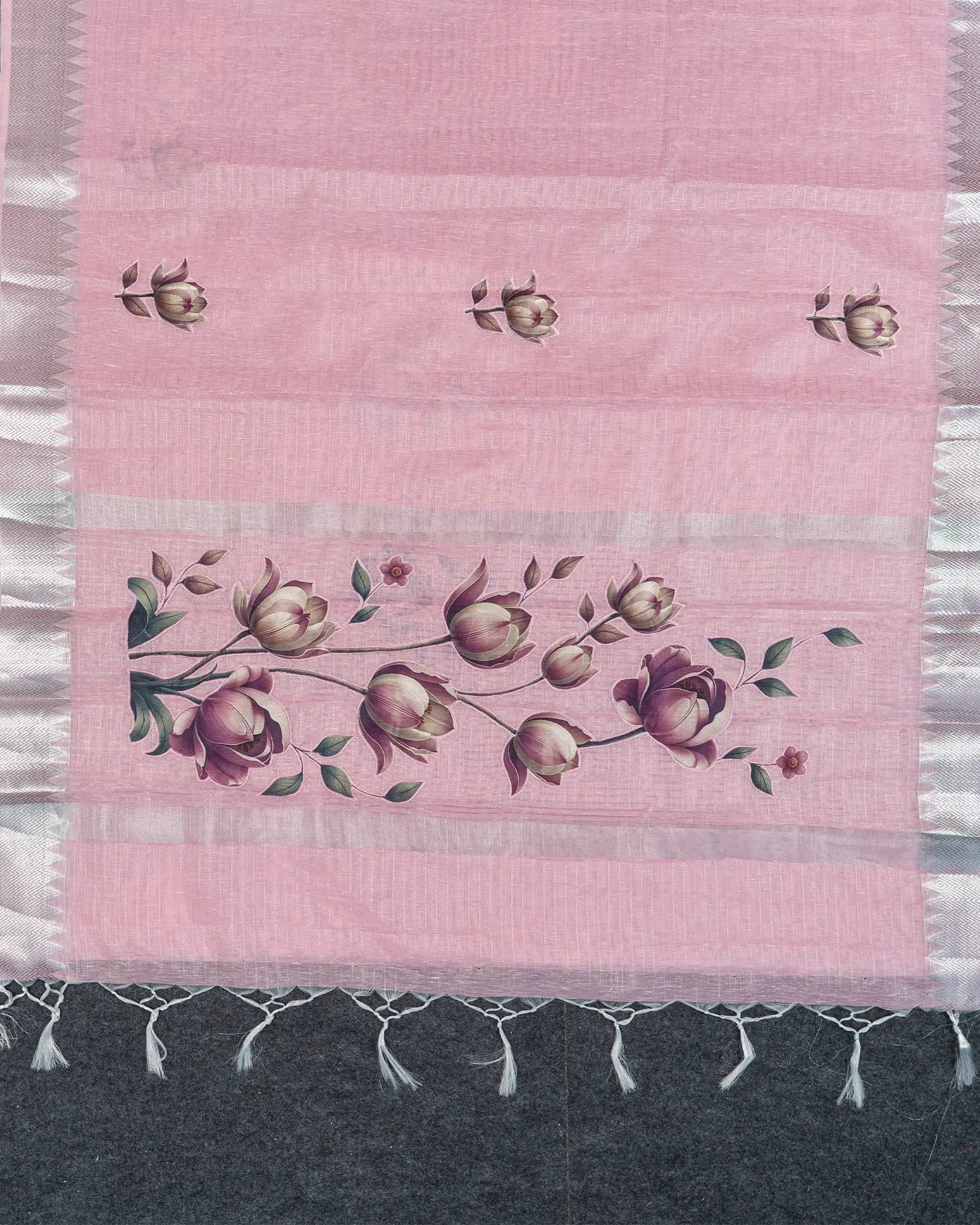 SC4886 - Linen saree with sticker print