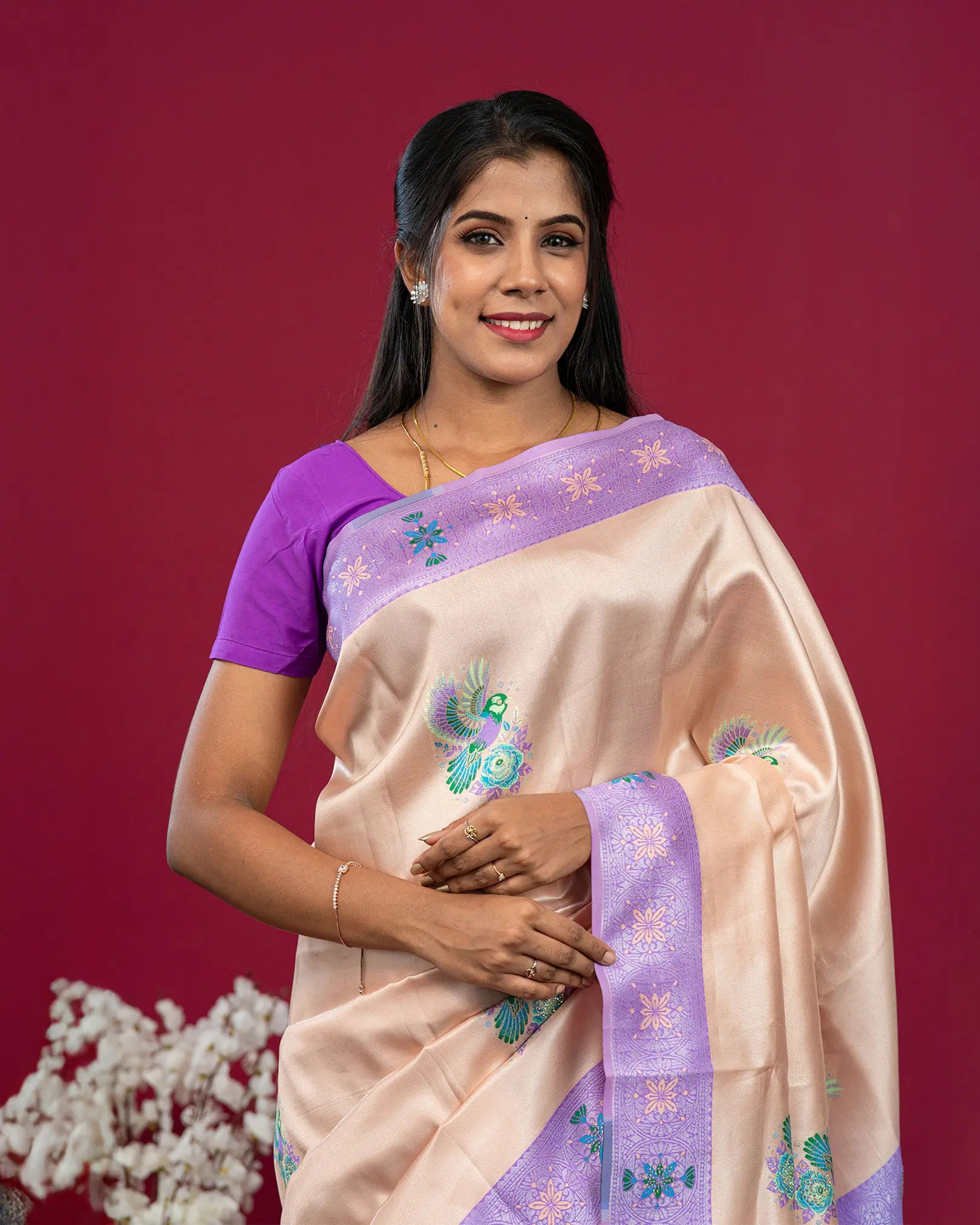 SC4879 - Tissue saree with multi colour stone
