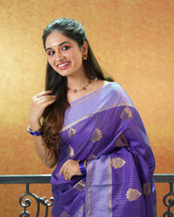 Katan Silk With Contrast Rettapadai Border Saree