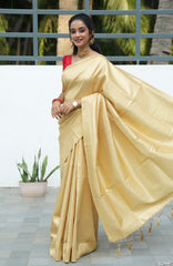 Tissue Saree With Embose Small Buttas