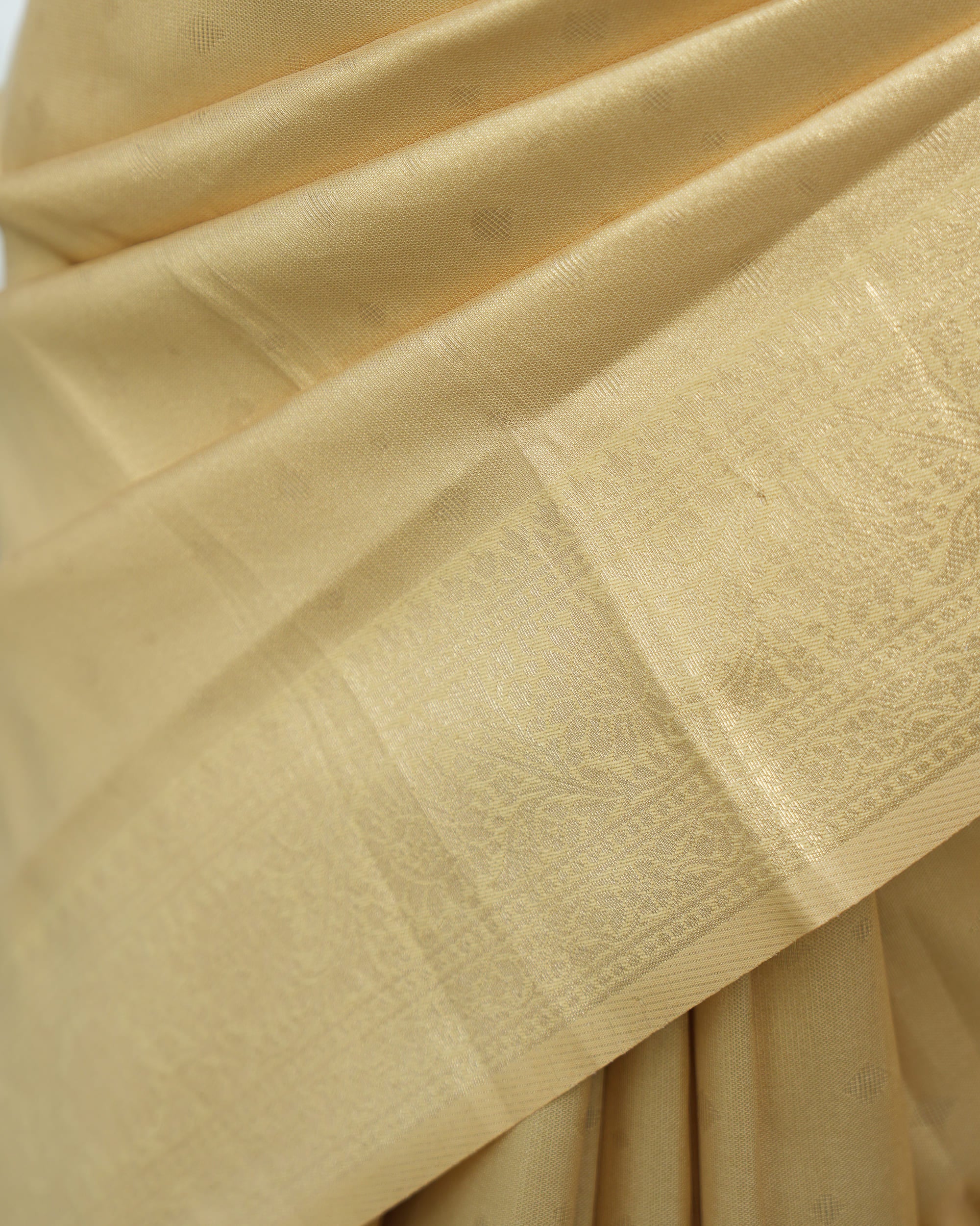 Tissue Saree With Embose Small Buttas
