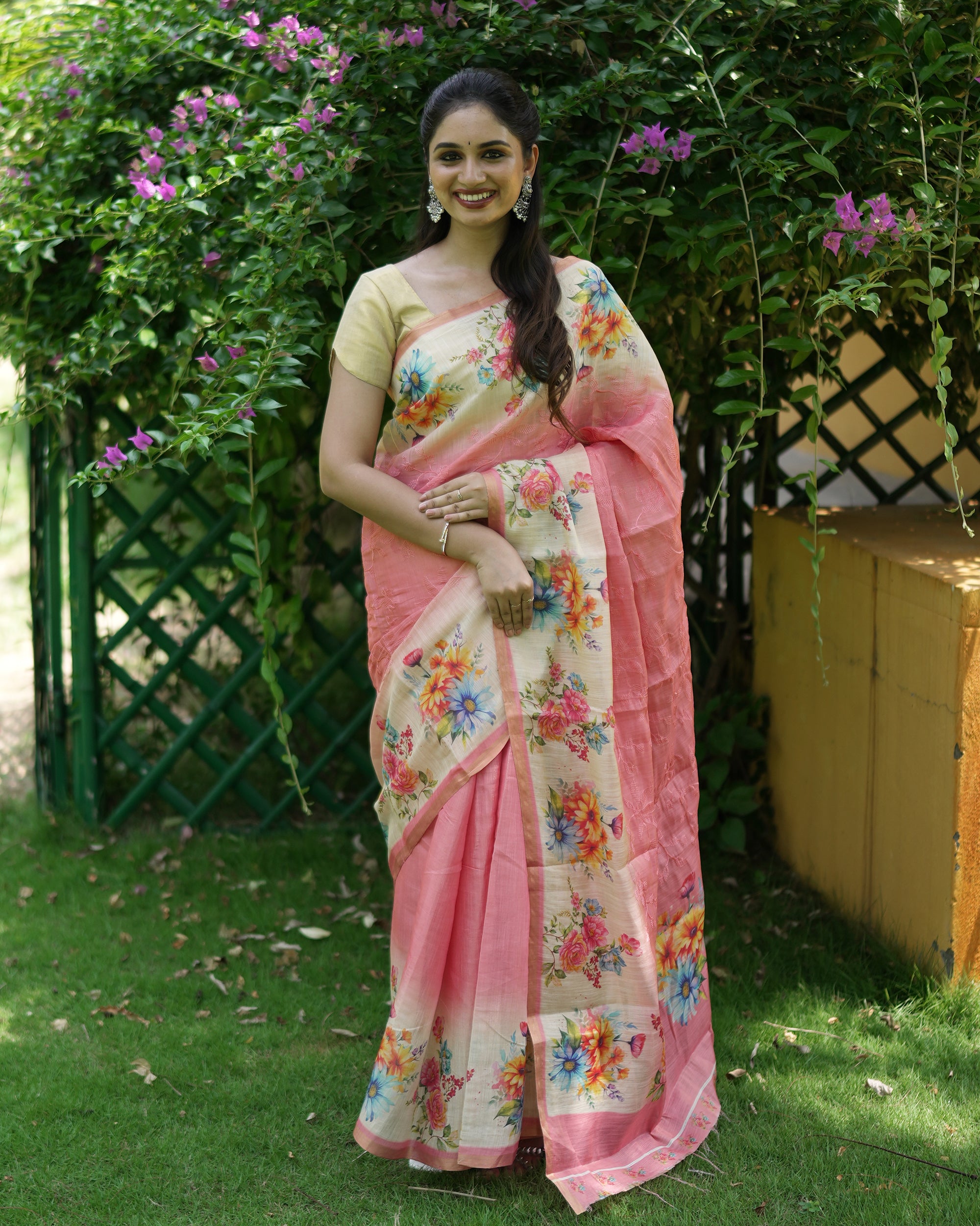 Tissue Embroidery Saree