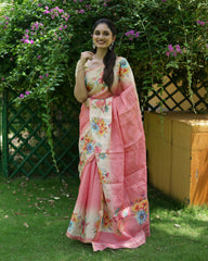 Tissue Embroidery Saree