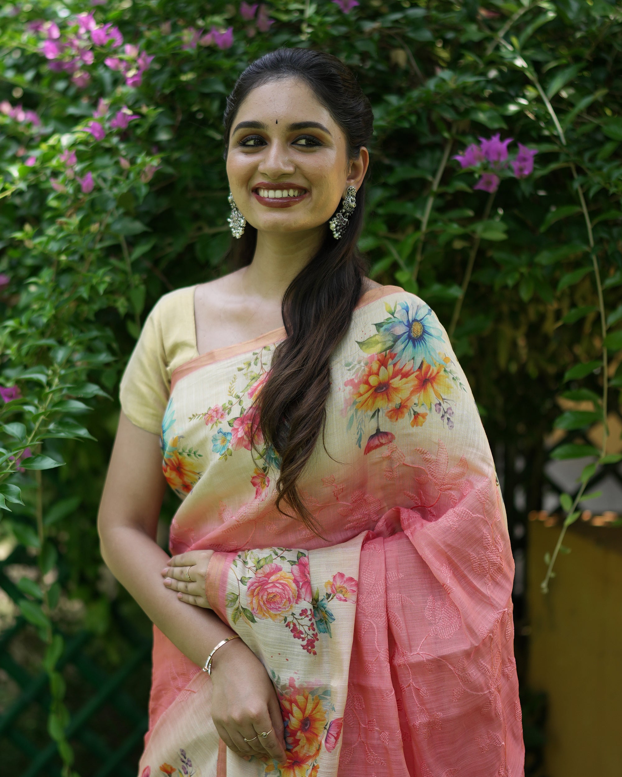 Tissue Embroidery Saree