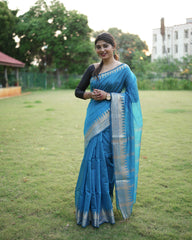 Tussar Cotton Saree With Tower Border