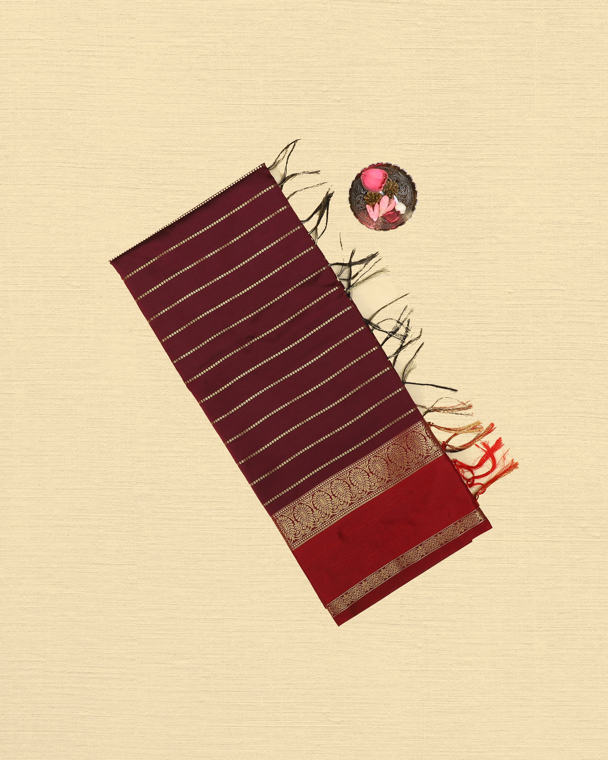 Katan Silk With Contrast Rettapadai Border Saree